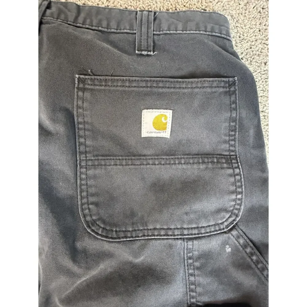 Carhartt Pants Mens 36x36 Black Carpenter Relaxed Fit Pockets Workwear